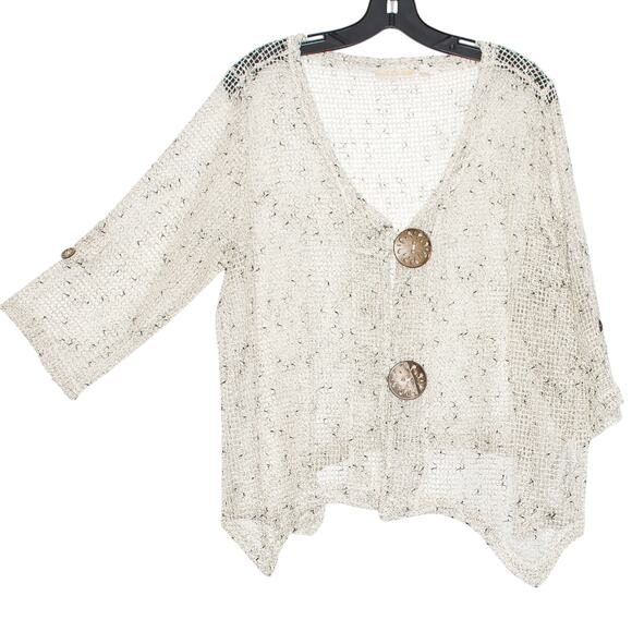 Hailey Lyn Cardigan Boho Cottage Beach Coastal Grandma Nautical Open Knit XL - Picture 7 of 7